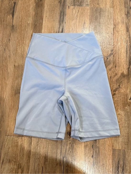 Yogalicious Pants - Yogalicious Light Blue High-Waist Performance Bike Shorts